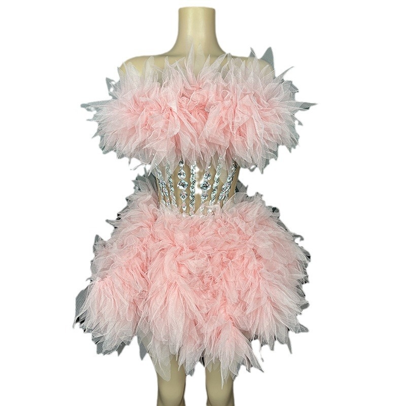 Φόρεμα πάρτι χωρίς μανίκια με φούστα τούτου, ψηλή μέση, λαιμόκοψη τύπου σωλήνα, από σπαντέξ, άνοιξη 2024