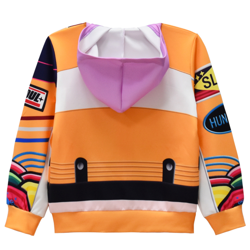 Dječji cosplay set od dva komada: unisex hoodie i hlače, poliester 90%, mekan materijal, za sve sezone, uzorci: crtani, kamuflažni, apstraktni