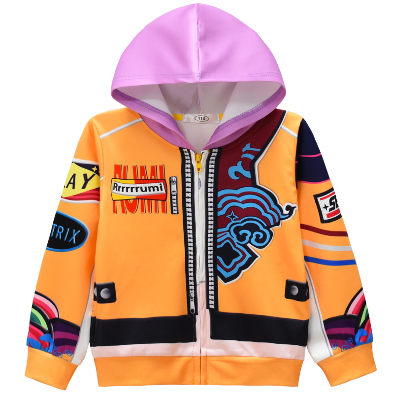 Dječji cosplay set od dva komada: unisex hoodie i hlače, poliester 90%, mekan materijal, za sve sezone, uzorci: crtani, kamuflažni, apstraktni