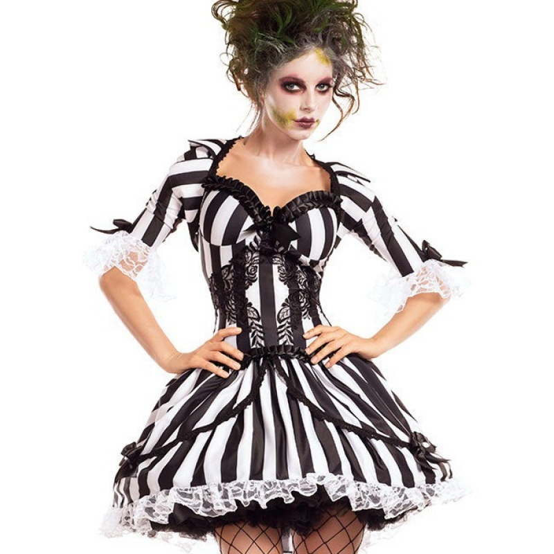 Costum Halloween cosplay: clovn de circ, dresor de animale, mireasă vampiră; Material: bumbac amestec; Țesătură principală: poliester; Gen: femeie; Primăvara 2022