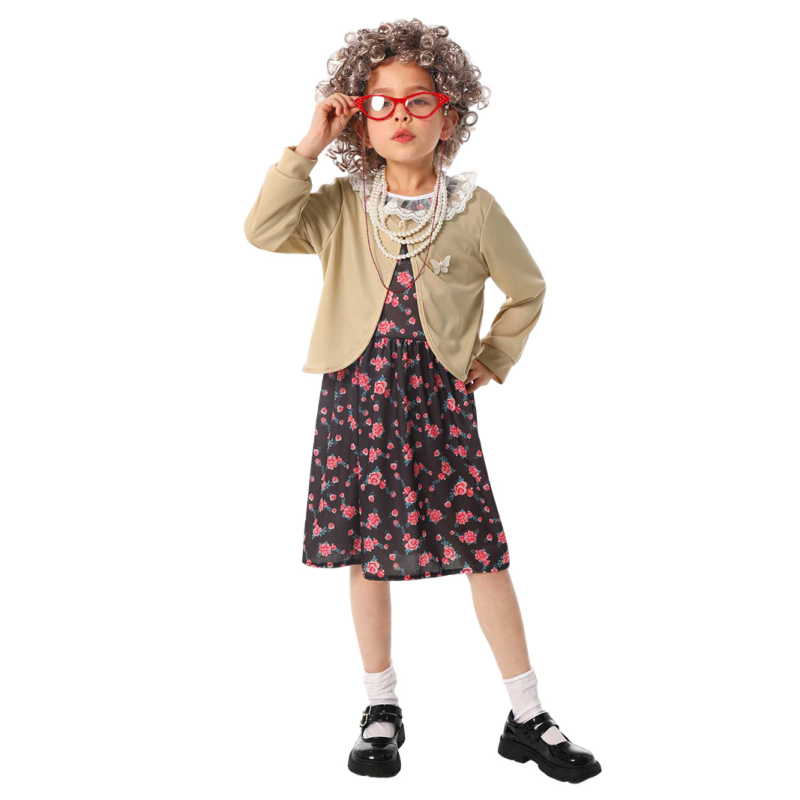 Косплей костюм за баба персонаж – Полиестер, едноцветен плат, подходящ за обикновено сценично облекло, за деца до 17 години, есен 2025