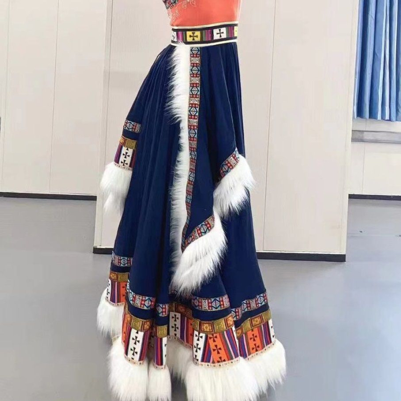Kostim tibetskog stila za scenski ples – široka, njišuća se suknja, etnička praksa za gradske umjetničke ispite