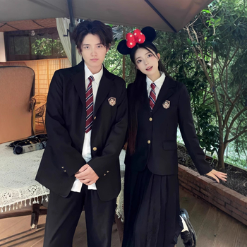 Costum de uniformă școlară în stil colegiu de toamnă pentru gimnaziu și liceu, unisex, sacou britanic pentru zile sportive și spectacole corale, poliester 80–90% și spandex 80–90%, lansat în primăvara 2024