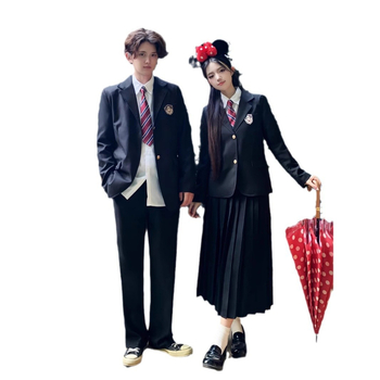 Costum de uniformă școlară în stil colegiu de toamnă pentru gimnaziu și liceu, unisex, sacou britanic pentru zile sportive și spectacole corale, poliester 80–90% și spandex 80–90%, lansat în primăvara 2024