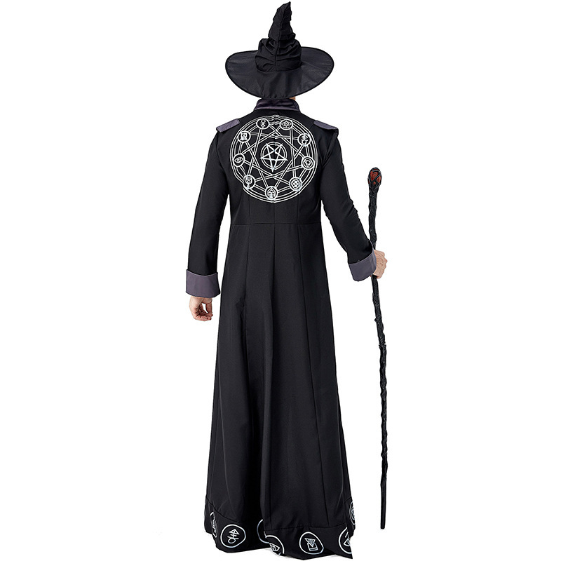 Halloween kostým – dlhý plášť pre mága/čarodejnicu, unisex, látka: polyester s elastanom (<30%), Uvedenie: zima 2022, vhodné pre vek 18–24 rokov.