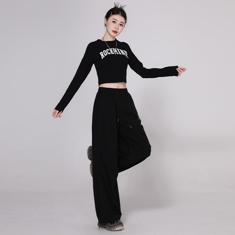 Costum de dans Jazz pentru femei, toamnă 2025 — amestec de bumbac 50–70% (alt material <30%), stil casual streetwear, etichetă la guler și etichetă de agățare