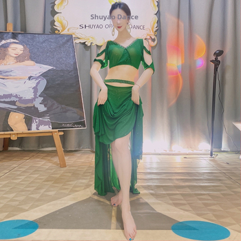 Комплект за Belly Dance за репетиции със кристални камъни, материя: смес от синтетични влакна, 80% спандекс, за възрастни жени, есен 2022