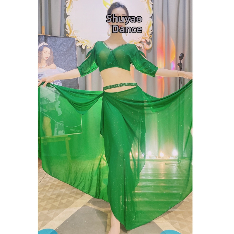 Комплект за Belly Dance за репетиции със кристални камъни, материя: смес от синтетични влакна, 80% спандекс, за възрастни жени, есен 2022