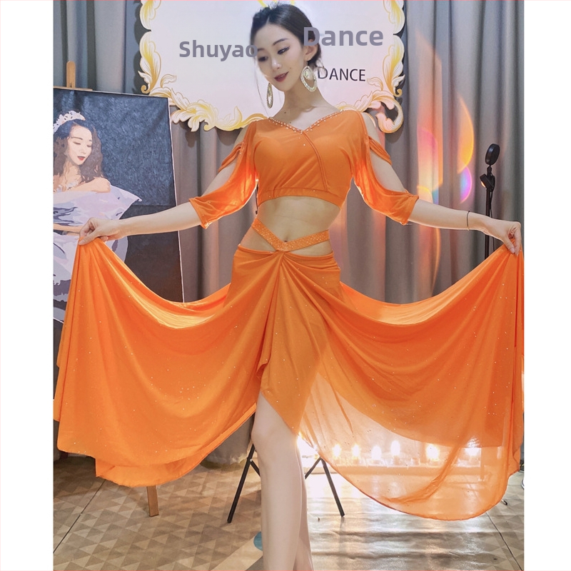 Комплект за Belly Dance за репетиции със кристални камъни, материя: смес от синтетични влакна, 80% спандекс, за възрастни жени, есен 2022