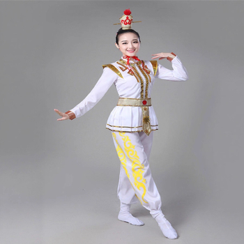 Costume de spectacol pentru copii – echipa Mulan Gong și Drum, stil Mu Guiying, unisex, costum de dans popular, țesătură chenille cu Spandex sub 30%