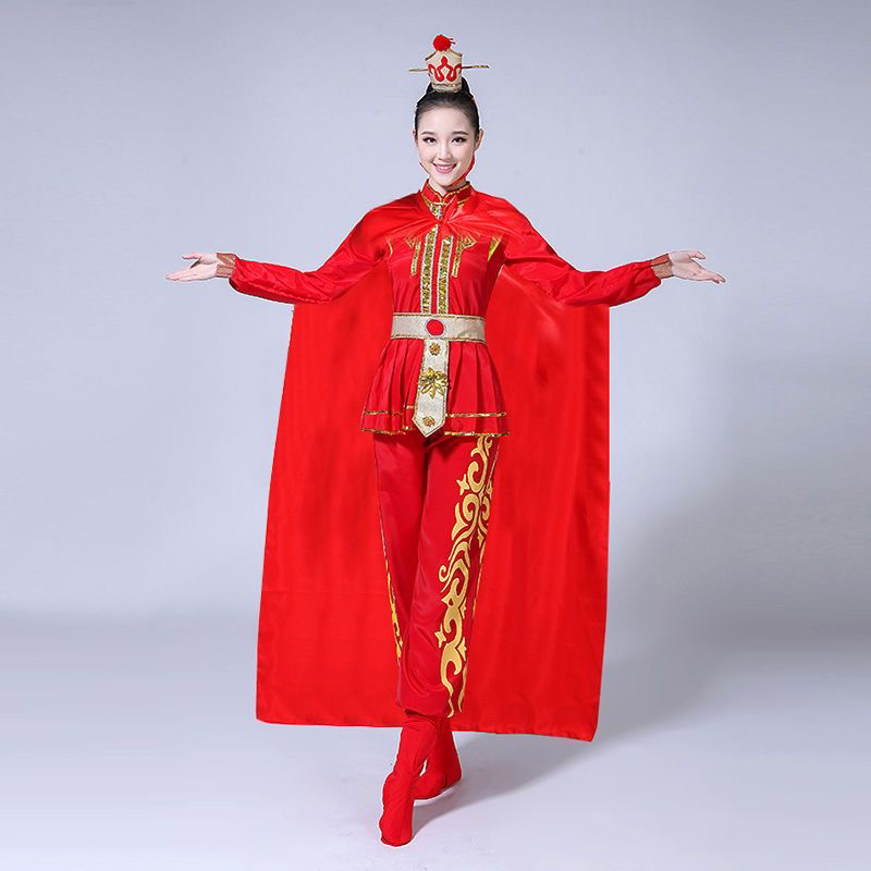 Costume de spectacol pentru copii – echipa Mulan Gong și Drum, stil Mu Guiying, unisex, costum de dans popular, țesătură chenille cu Spandex sub 30%