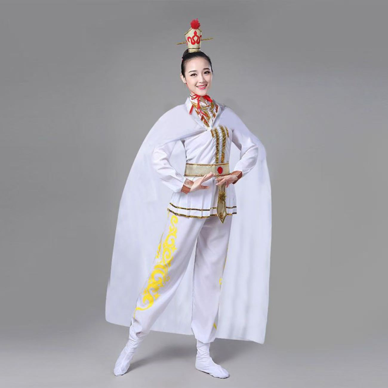 Costume de spectacol pentru copii – echipa Mulan Gong și Drum, stil Mu Guiying, unisex, costum de dans popular, țesătură chenille cu Spandex sub 30%