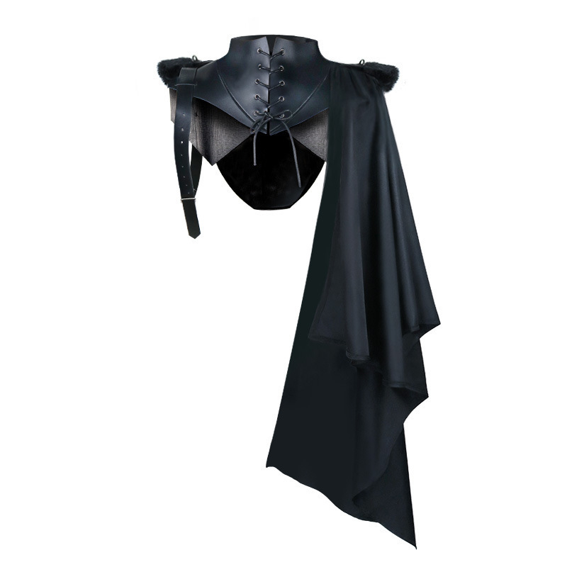 Costum cosplay demon cu mantie vampir și mantie a morții, țesătură jacquard poliester, pentru teatru, unisex, 18–24 ani