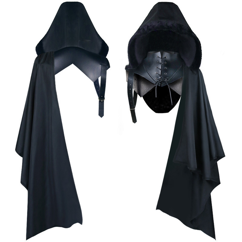 Costum cosplay demon cu mantie vampir și mantie a morții, țesătură jacquard poliester, pentru teatru, unisex, 18–24 ani