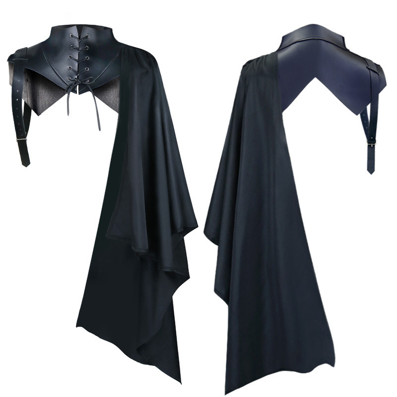 Costum cosplay demon cu mantie vampir și mantie a morții, țesătură jacquard poliester, pentru teatru, unisex, 18–24 ani