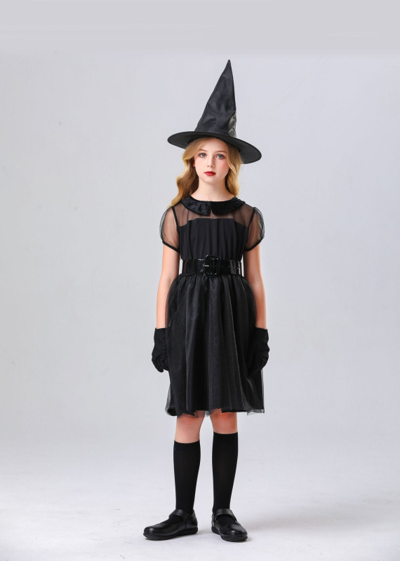 Dječji scenski kostim za Halloween: vještica, elf, hipi, vampir, Crvenkapica i Snjeguljica; tkanina: spandex s poliesterskom smjesom