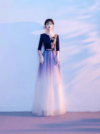 Rochie de seară pentru cor feminin, cu design prin colaj, stil chinezesc, vară 2025, țesătură din poliester, compoziție poliester 50–70%