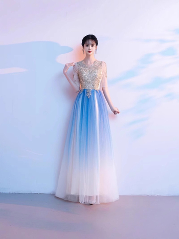 Rochie de seară pentru cor feminin, cu design prin colaj, stil chinezesc, vară 2025, țesătură din poliester, compoziție poliester 50–70%