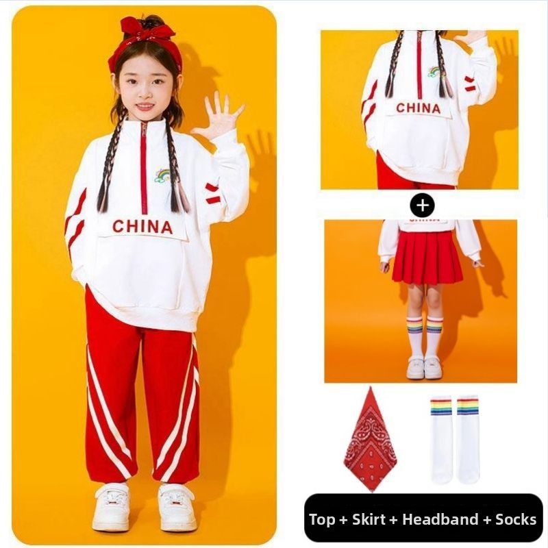 Dječji kostimi za cheerleading za školsko otvorenje – unisex, Maple View, glavni materijal: Drugo; Spandex 30–50%, proljeće 2025