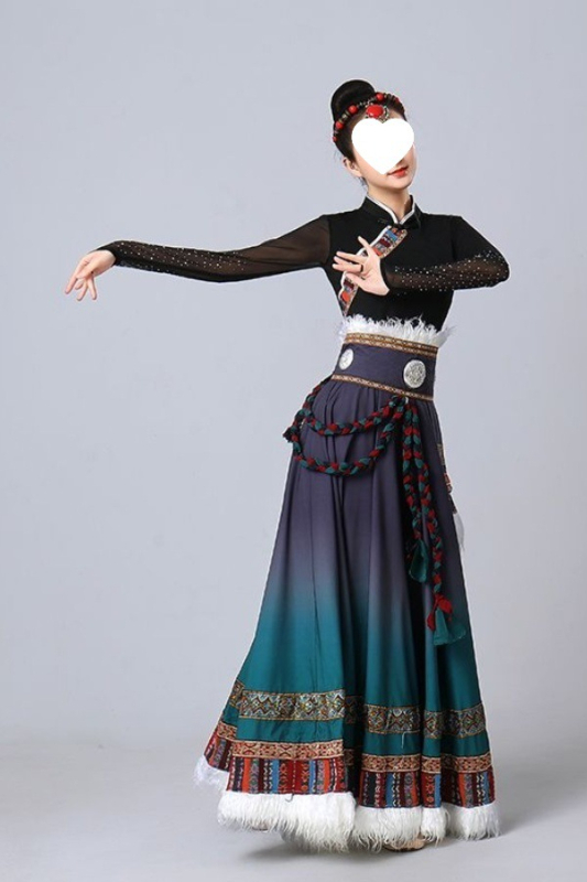 D5T tibetanski gradientni kostim za izvedbeni ples, unisex, Chenille tkanina, 70–80% Spandex, proljeće 2025