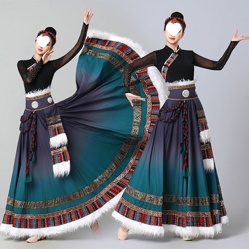 D5T tibetanski gradientni kostim za izvedbeni ples, unisex, Chenille tkanina, 70–80% Spandex, proljeće 2025