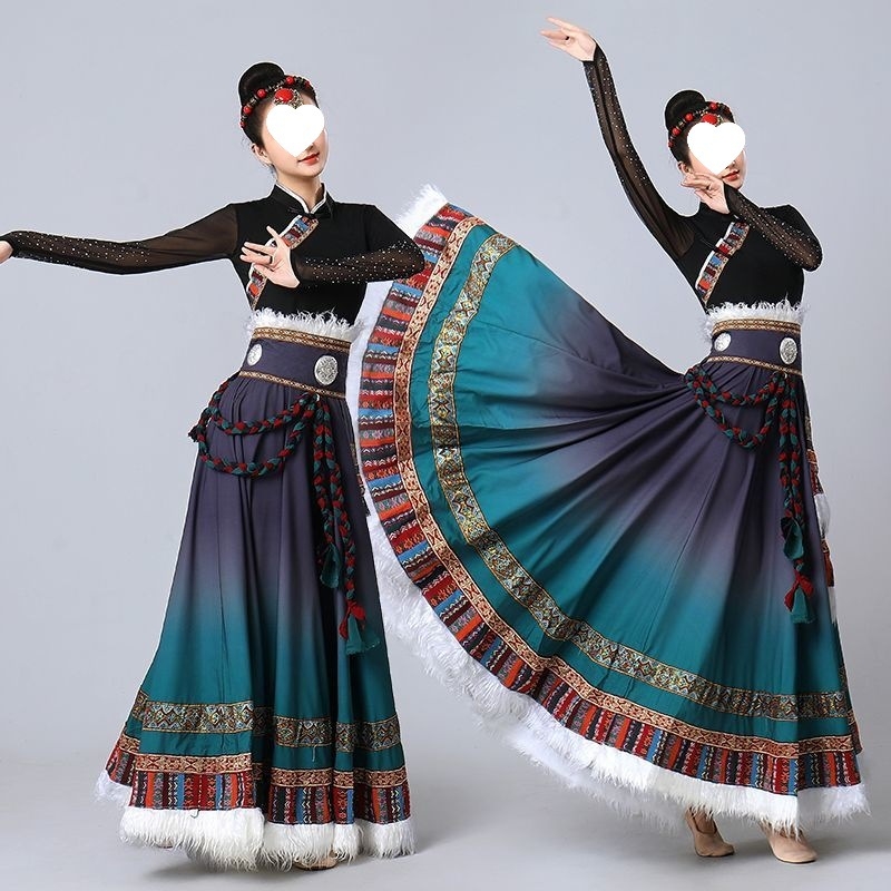 D5T tibetanski gradientni kostim za izvedbeni ples, unisex, Chenille tkanina, 70–80% Spandex, proljeće 2025