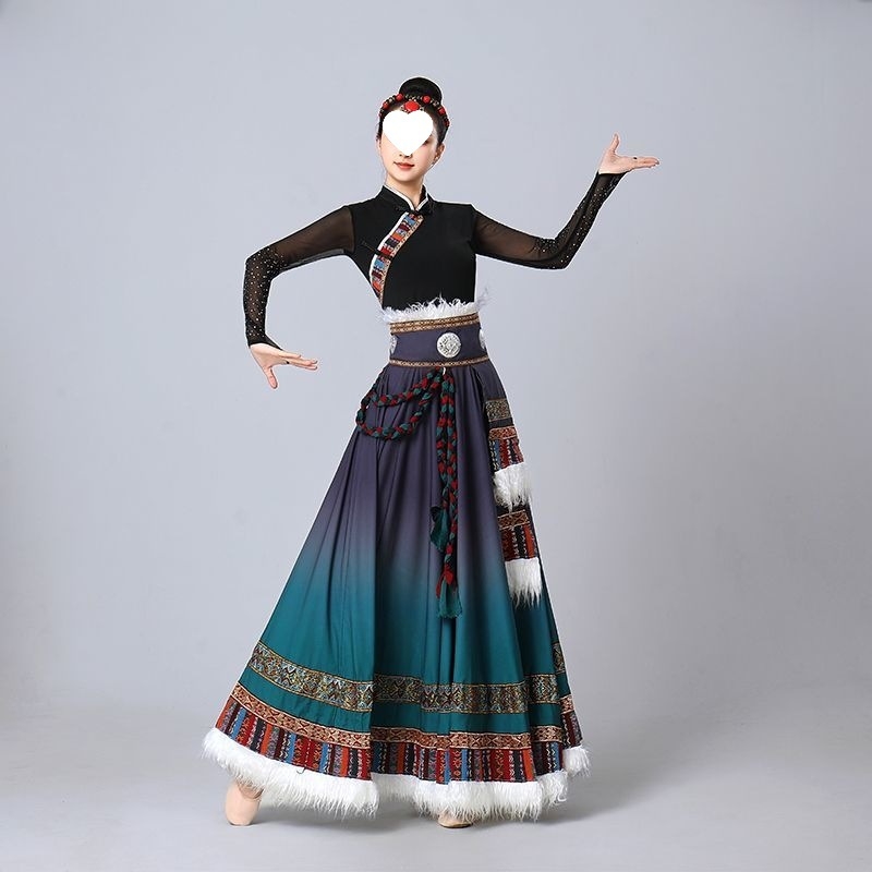 D5T tibetanski gradientni kostim za izvedbeni ples, unisex, Chenille tkanina, 70–80% Spandex, proljeće 2025