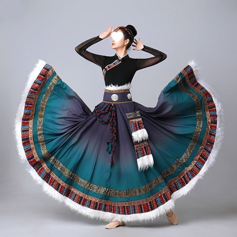 D5T tibetanski gradientni kostim za izvedbeni ples, unisex, Chenille tkanina, 70–80% Spandex, proljeće 2025