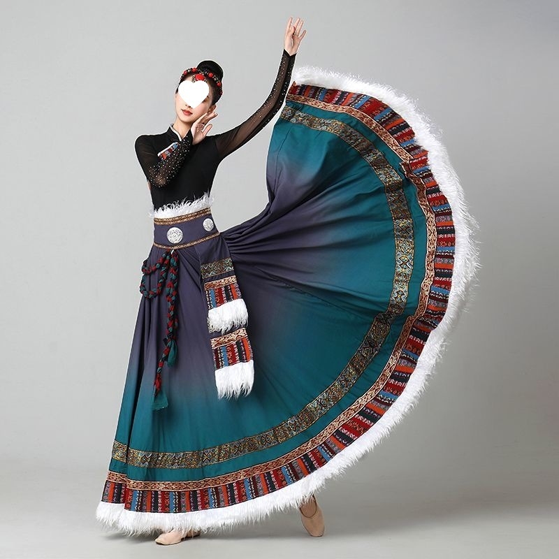 D5T tibetanski gradientni kostim za izvedbeni ples, unisex, Chenille tkanina, 70–80% Spandex, proljeće 2025
