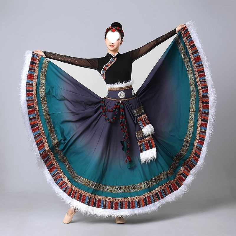 D5T tibetanski gradientni kostim za izvedbeni ples, unisex, Chenille tkanina, 70–80% Spandex, proljeće 2025