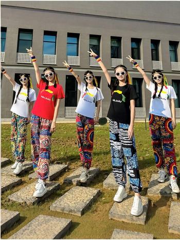 Etnički stil grupni plesni kostim, Chenille i Spandex tkanine, unisex odjeća za folklorni ples, ljeto 2024