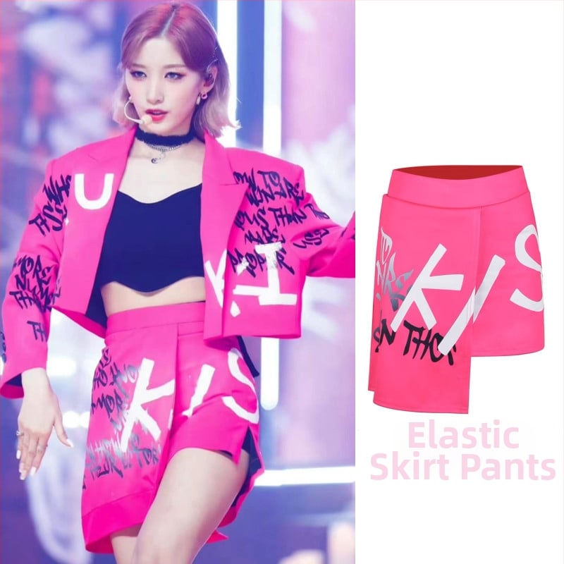 Costum de scenă pentru grupul K-pop feminin, jazz hip-hop, material din bumbac, conținut 80-90% bumbac, lansare primăvară 2025, stil: hip-hop, tip stil: japonez/koreean liber