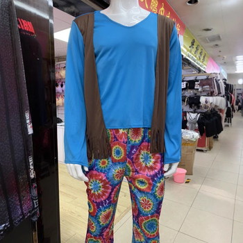 Unisex hipi kostim za Halloween za scensku izvedbu (Materijal: pamukova smjesa; Glavni materijal: poliester; Izdanje: ljeto 2022)