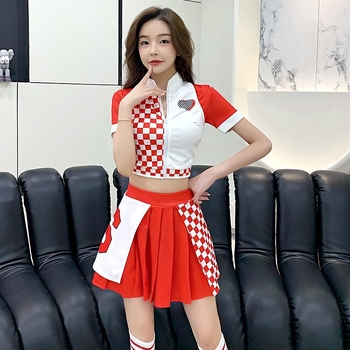 Set unisex de costume pentru cheerleading și dans, amestec poliester-spandex, potrivit pentru dans popular, primăvara 2025