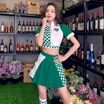 Set unisex de costume pentru cheerleading și dans, amestec poliester-spandex, potrivit pentru dans popular, primăvara 2025
