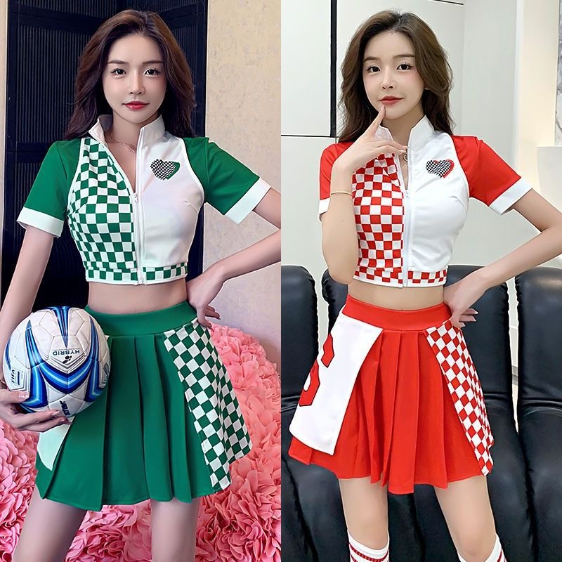 Set unisex de costume pentru cheerleading și dans, amestec poliester-spandex, potrivit pentru dans popular, primăvara 2025