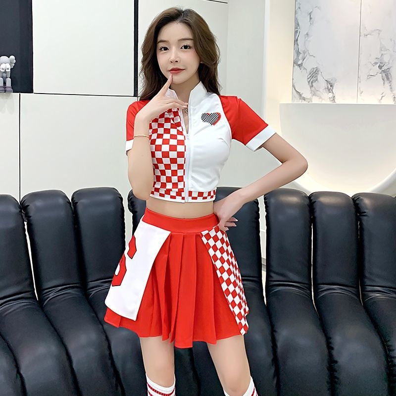 Set unisex de costume pentru cheerleading și dans, amestec poliester-spandex, potrivit pentru dans popular, primăvara 2025