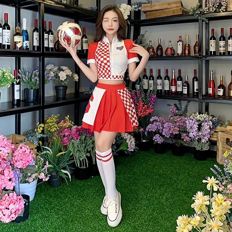 Set unisex de costume pentru cheerleading și dans, amestec poliester-spandex, potrivit pentru dans popular, primăvara 2025