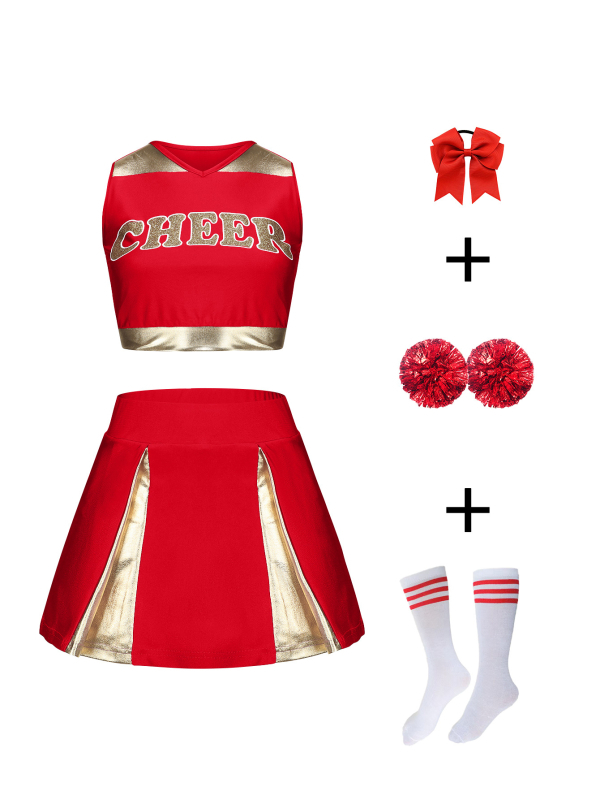 Ženski komplet za scensku cheerleading odjeću, poliester/Lycra i Spandex, ljeto 2025