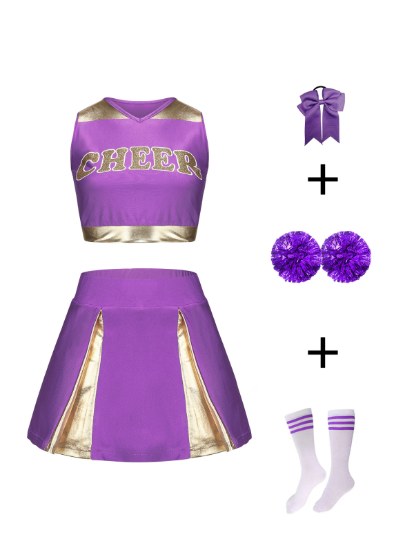 Ženski komplet za scensku cheerleading odjeću, poliester/Lycra i Spandex, ljeto 2025