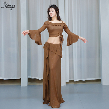 Kostim za trbušni ples s mrežastom tkaninom i šljokicama, duga haljina za žene, spandeks 50–70%