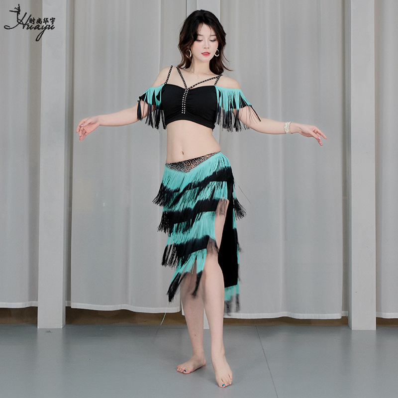 Set za belly dance s resama – Crystal cotton + gradient resama; glavni materijal: Spandex; udio vlakna: 50-70%; ljeto 2025; za žene