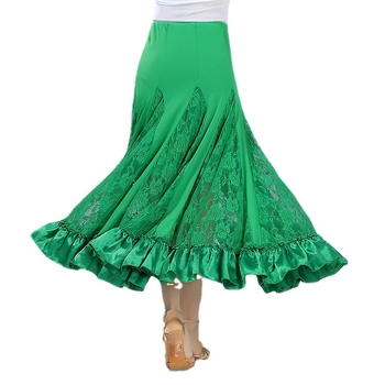 Haljina za ballroom ples za žene, čipka, velika suknja, materijal mliječna svila, poliester 96% + spandex 4%, ljeto 2024