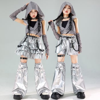 Costum de dans pentru fete cu paiete – Jazz Hip-Hop, pentru spectacole, vara 2024, pentru copii de peste 8 ani