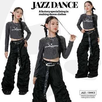 Ženski dječji jazz plesni kostim – kostim za nastupe s plisiranim dizajnom, 90% poliester, Zima 2024, za djecu stariju od 8 godina, ravni šavovi (12–14 uboda/3 cm), Kategorija B