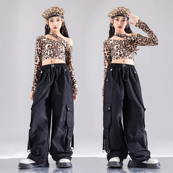 Lányok jazz tánc jelmez, koreai stílus, poliészter anyag, gyerekeknek 3-8 évesek, tavasz- és ősz szezonra