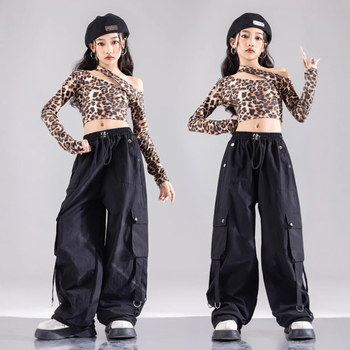 Lányok jazz tánc jelmez, koreai stílus, poliészter anyag, gyerekeknek 3-8 évesek, tavasz- és ősz szezonra