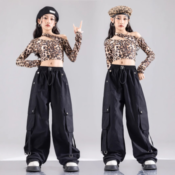 Lányok jazz tánc jelmez, koreai stílus, poliészter anyag, gyerekeknek 3-8 évesek, tavasz- és ősz szezonra