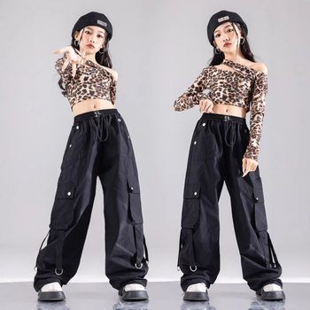 Lányok jazz tánc jelmez, koreai stílus, poliészter anyag, gyerekeknek 3-8 évesek, tavasz- és ősz szezonra