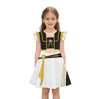 Детска плисирана рокля от млечна коприна и полиестер, полиестер 90–95%, Nademburg модел 81450431, за деца 3–8 години